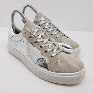 Youth Girls Size 6Y Silver Star Sparkle Shoes